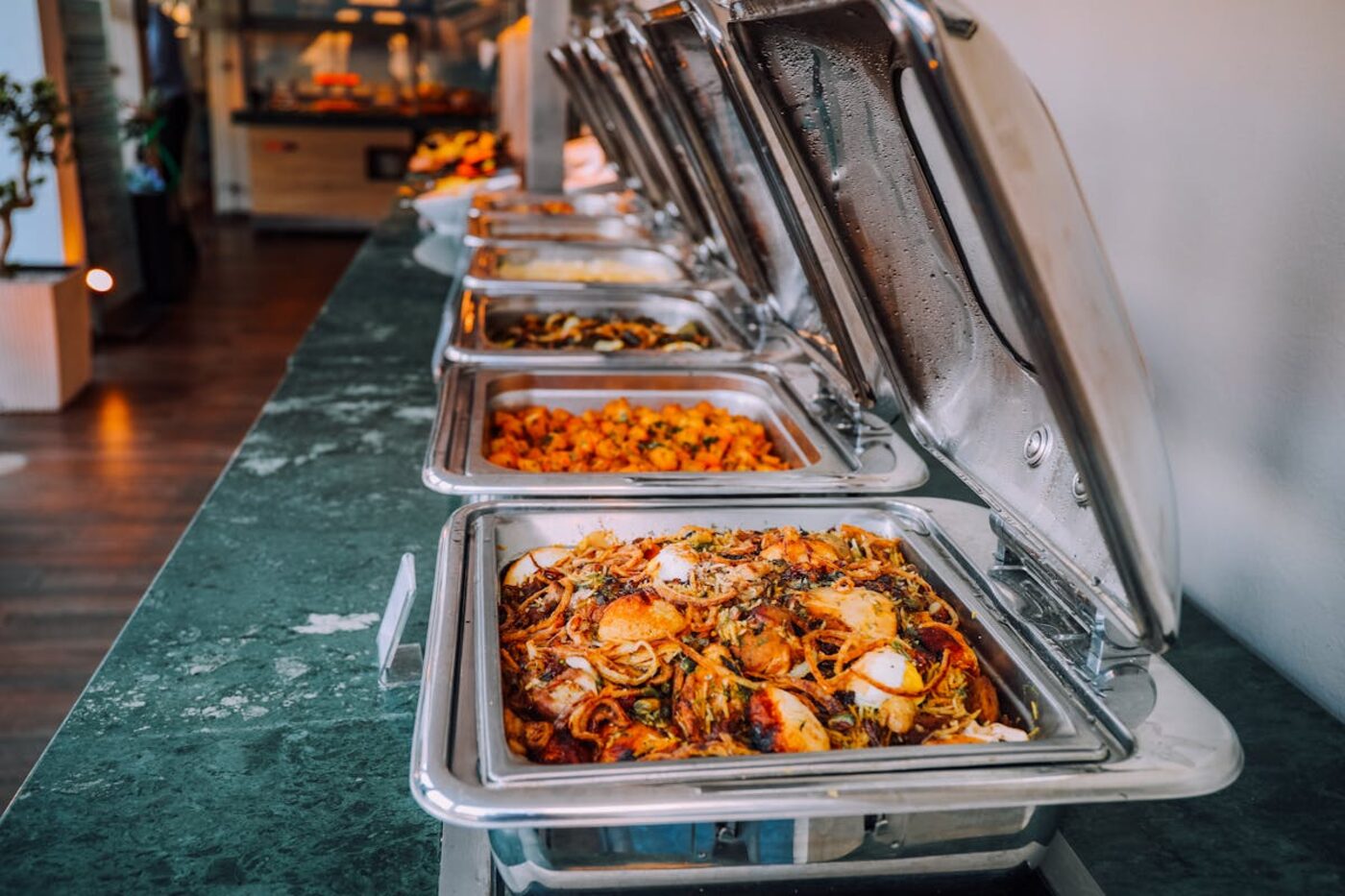 Chafing dish buffet line